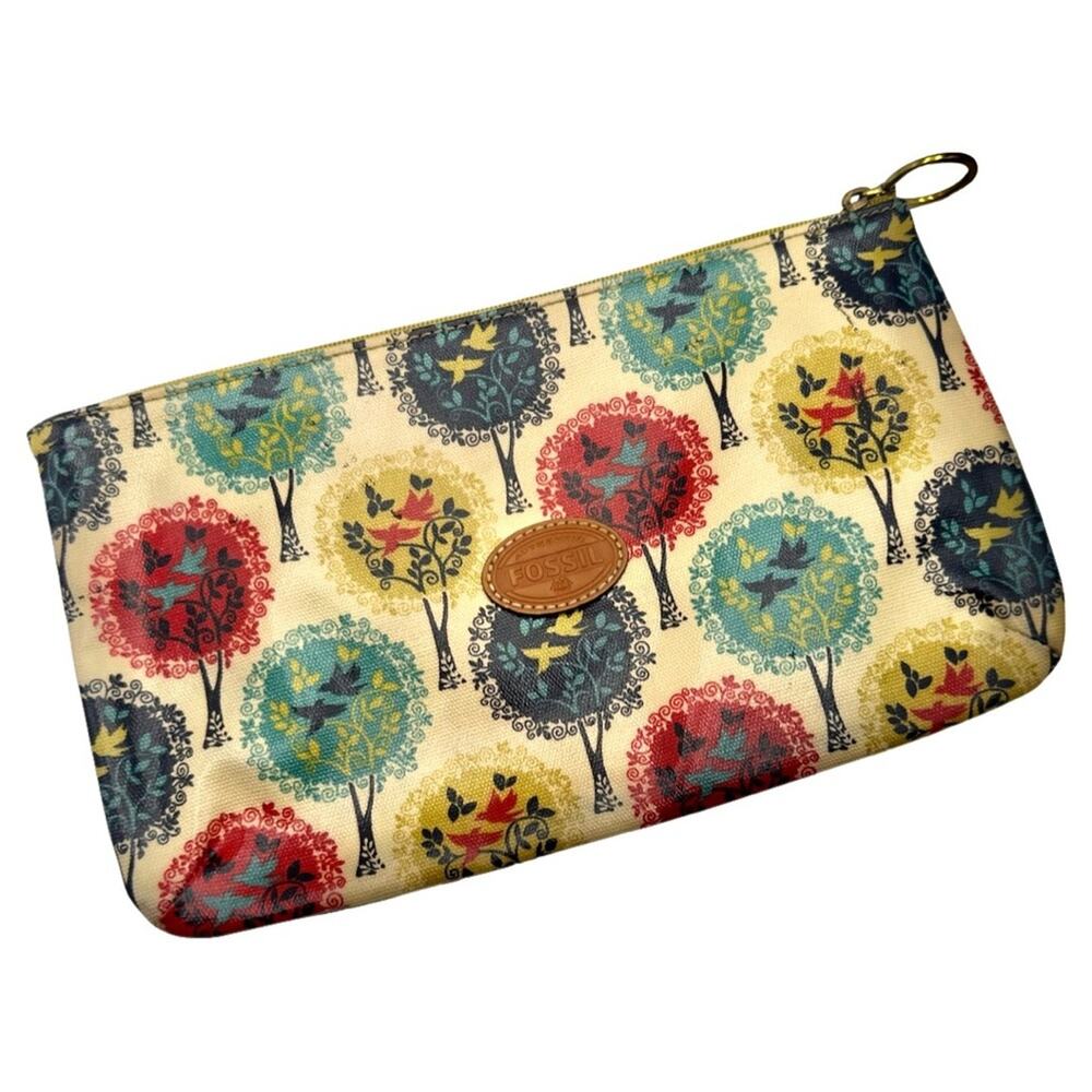 FOSSIL women's large pouch coated fabric
